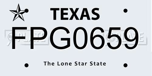 FPG0659 Texas License Plate