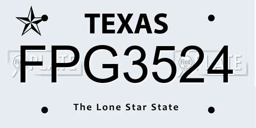 FPG3524 Texas License Plate