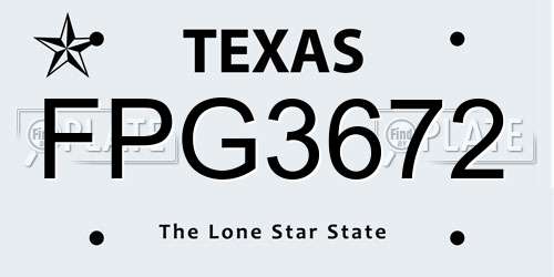 FPG3672 Texas License Plate