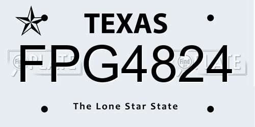 FPG4824 Texas License Plate