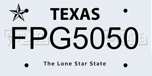 FPG5050 Texas License Plate
