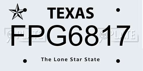FPG6817 Texas License Plate