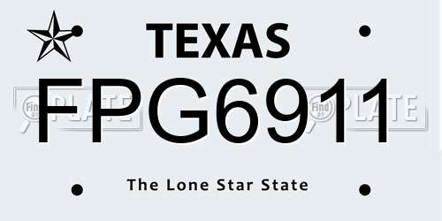 FPG6911 Texas License Plate