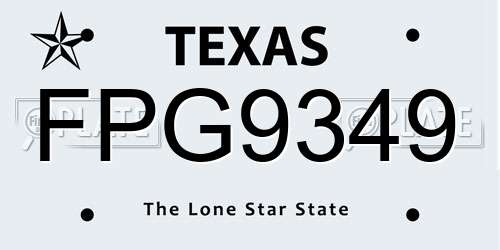 FPG9349 Texas License Plate