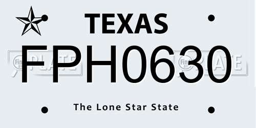 FPH0630 Texas License Plate