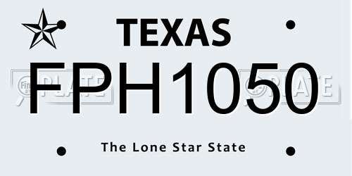 FPH1050 Texas License Plate
