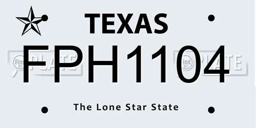 FPH1104 Texas License Plate
