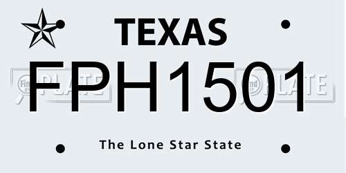 FPH1501 Texas License Plate