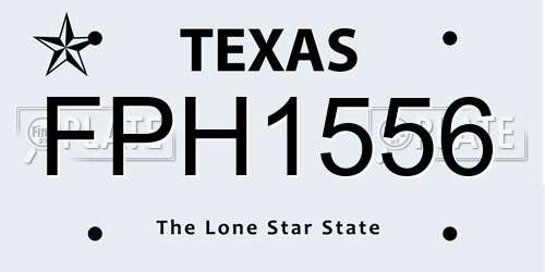 FPH1556 Texas License Plate