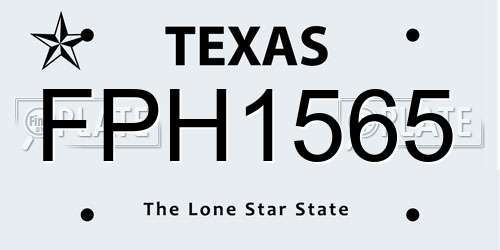 FPH1565 Texas License Plate