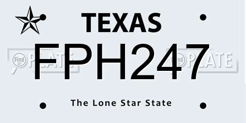 FPH247 Texas License Plate