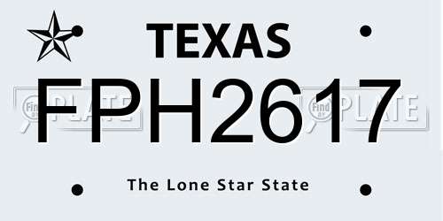 FPH2617 Texas License Plate