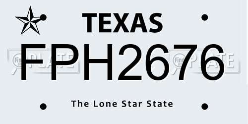 FPH2676 Texas License Plate