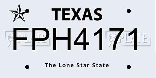 FPH4171 Texas License Plate