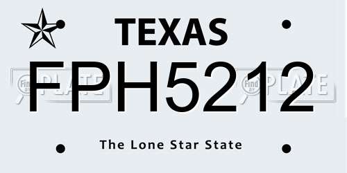 FPH5212 Texas License Plate
