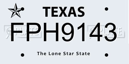 FPH9143 Texas License Plate