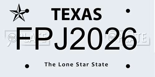 FPJ2026 Texas License Plate