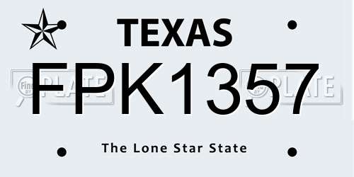 FPK1357 Texas License Plate