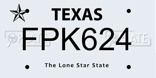 FPK624 Texas License Plate