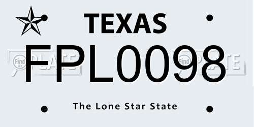 FPL0098 Texas License Plate