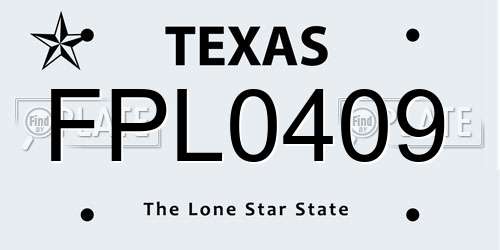 FPL0409 Texas License Plate