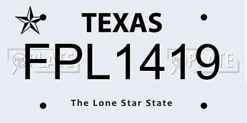 FPL1419 Texas License Plate