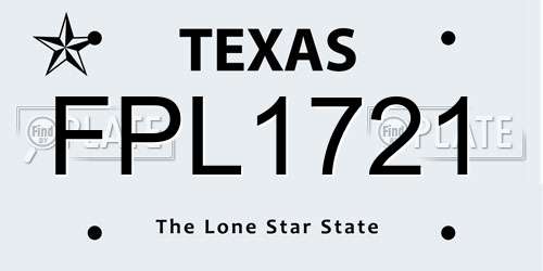 FPL1721 Texas License Plate