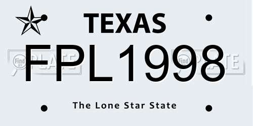 FPL1998 Texas License Plate