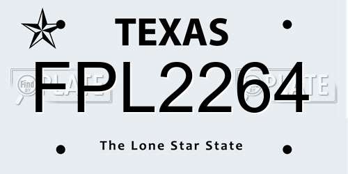 FPL2264 Texas License Plate