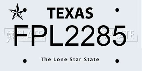 FPL2285 Texas License Plate