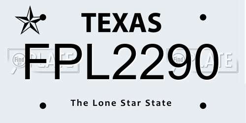 FPL2290 Texas License Plate
