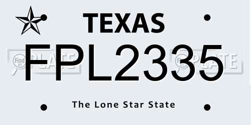 FPL2335 Texas License Plate