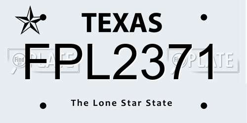 FPL2371 Texas License Plate