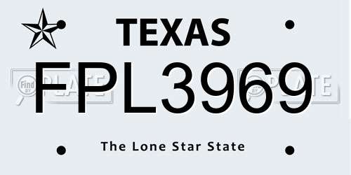 FPL3969 Texas License Plate