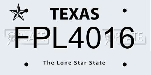 FPL4016 Texas License Plate