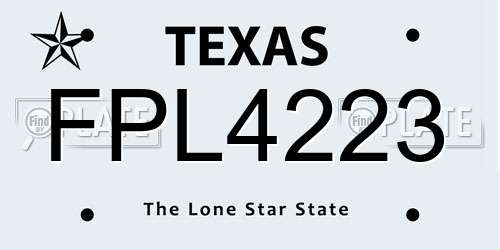 FPL4223 Texas License Plate