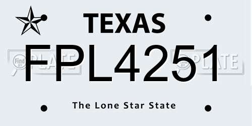 FPL4251 Texas License Plate