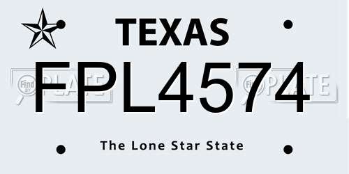FPL4574 Texas License Plate