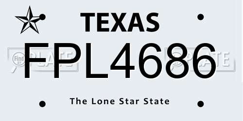 FPL4686 Texas License Plate