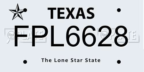 FPL6628 Texas License Plate