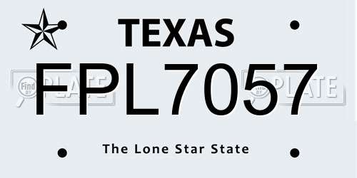 FPL7057 Texas License Plate