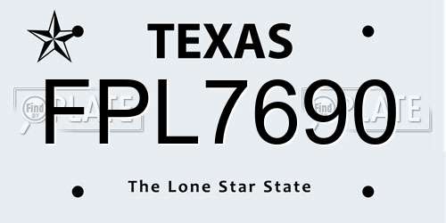 FPL7690 Texas License Plate