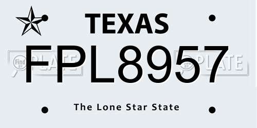 FPL8957 Texas License Plate