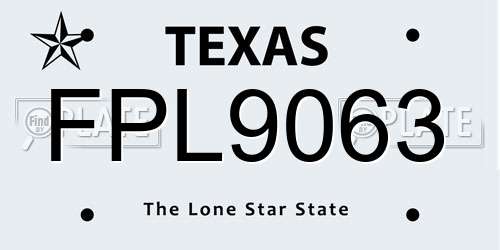 FPL9063 Texas License Plate