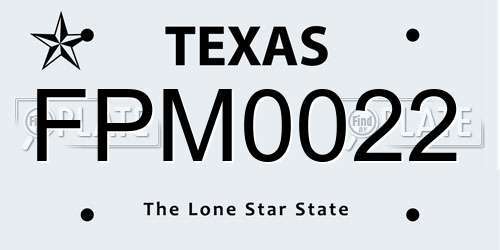 FPM0022 Texas License Plate