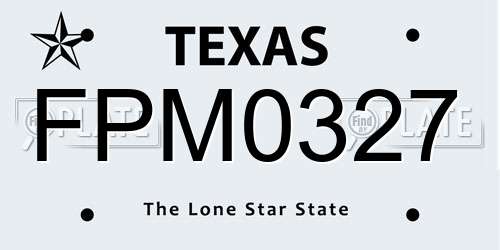 FPM0327 Texas License Plate