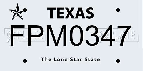 FPM0347 Texas License Plate