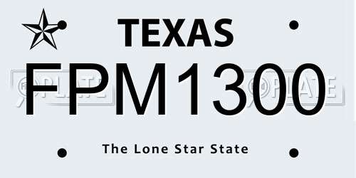 FPM1300 Texas License Plate