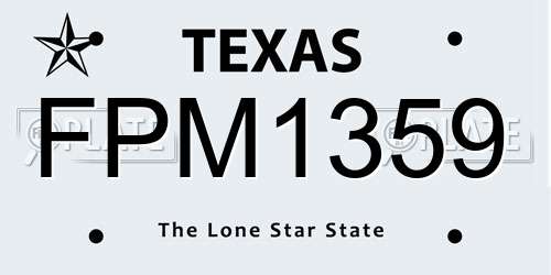 FPM1359 Texas License Plate