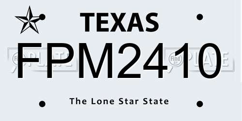 FPM2410 Texas License Plate